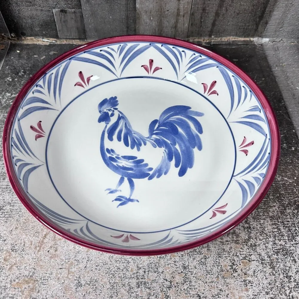 Williams Sonoma Country Rooster Pasta Serving Bowl‎ 12 1/2